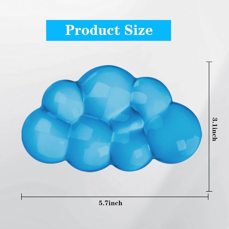 KEPUTAIER Gel Cloud Mouse Wrist Rest, Cute Wrist Support and Arm Support for Mouse Rest Typing Pain Relief，Suitable for Office/Computer/Laptop/Gaming (Transparent Blue) - Image 5